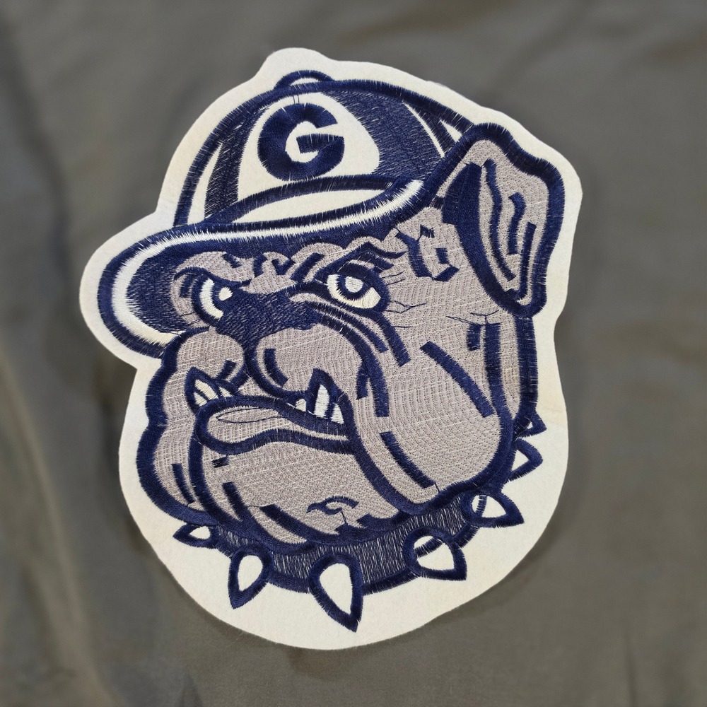 Georgia Bulldogs Uga Mascot Embroidered Patch Large Sew On Applique Navy Grey